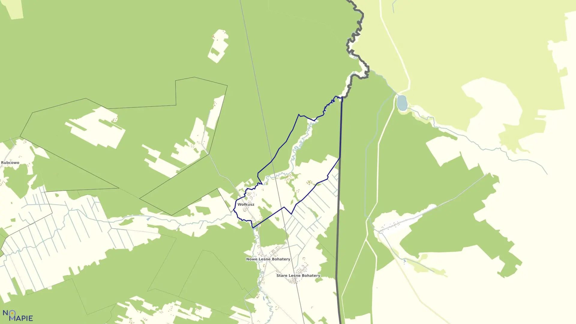 Mapa obrębu WOŁKUSZ w gminie Lipsk